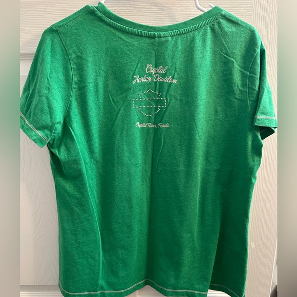 Green Harley Davidson tshirt size large women’s - Picture 3 of 3